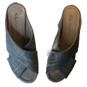 CL by Laundry sandals 2 inch heals.  Tan size 6